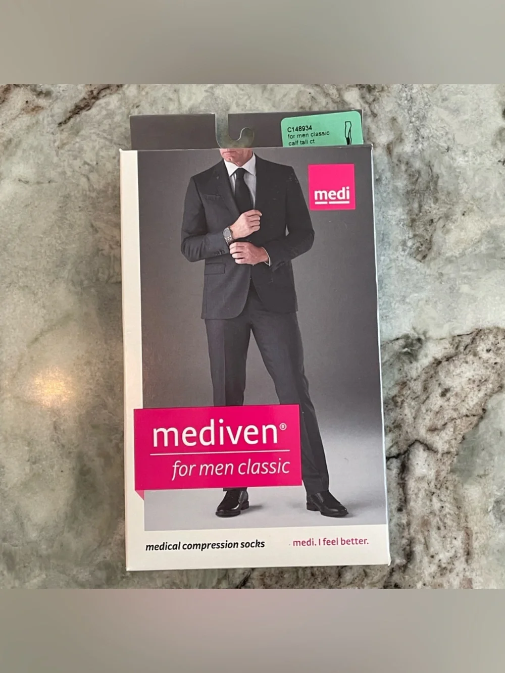 Medi Mediven Mens Compression Socks Brown Calf Length